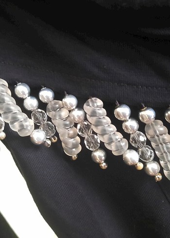 Uzun Kollu Drapeli Siyah Abiye Bluz - Görsel 5