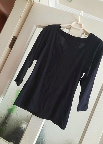 Uzun Kollu Drapeli Siyah Abiye Bluz - Görsel 3