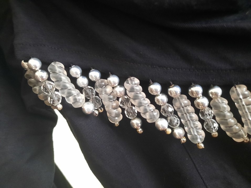 Uzun Kollu Drapeli Siyah Abiye Bluz - Görsel 5