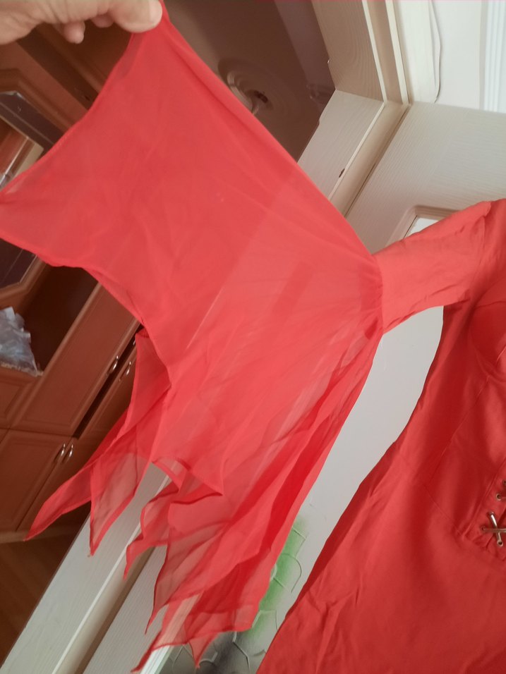 Uzun Kollu Mini Vintage Elbise - Görsel 5