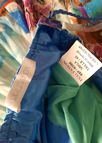 Bohem Çok Renkli Uzun Askılı Elbise - Görsel 9