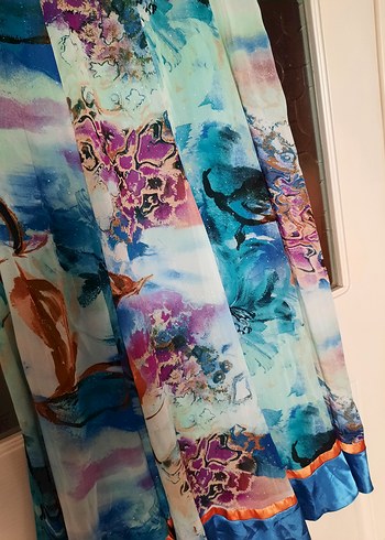 Bohem Çok Renkli Uzun Askılı Elbise - Görsel 6