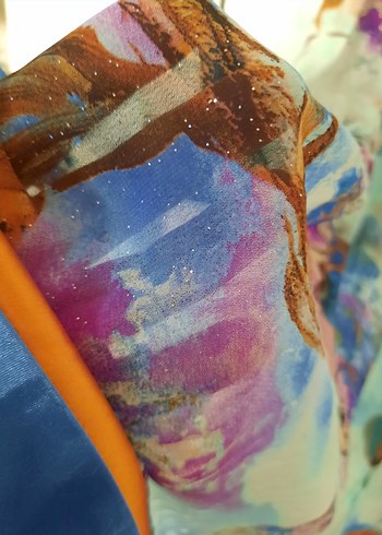 Bohem Çok Renkli Uzun Askılı Elbise - Görsel 8