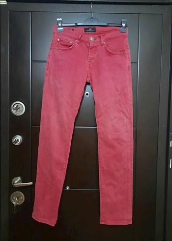 29 Beden Koyu Kırmızı Erkek Denim Pantolon