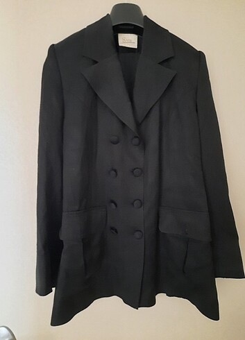  atlas kumaş siyah blazer/ceket - Görsel 5