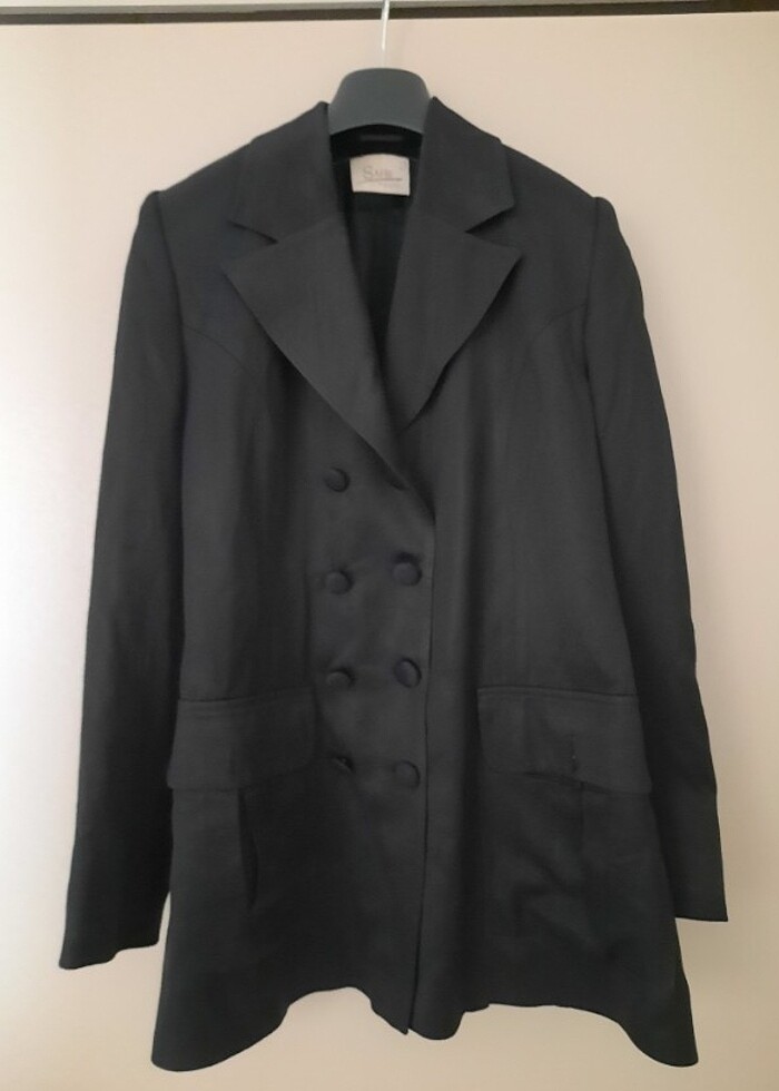  atlas kumaş siyah blazer/ceket - Görsel 2