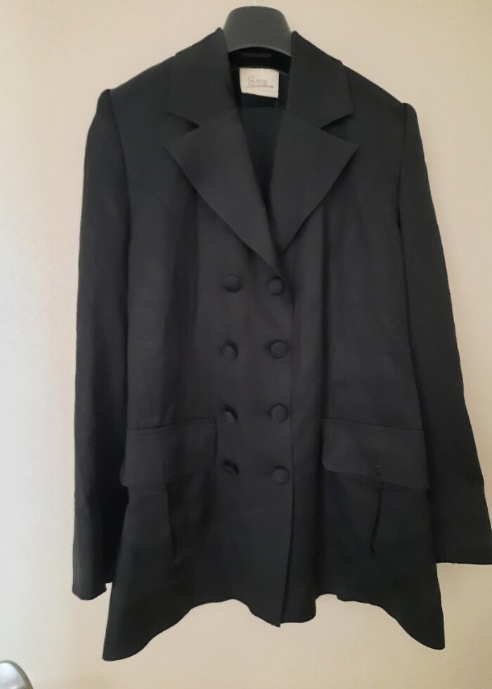  atlas kumaş siyah blazer/ceket - Görsel 5