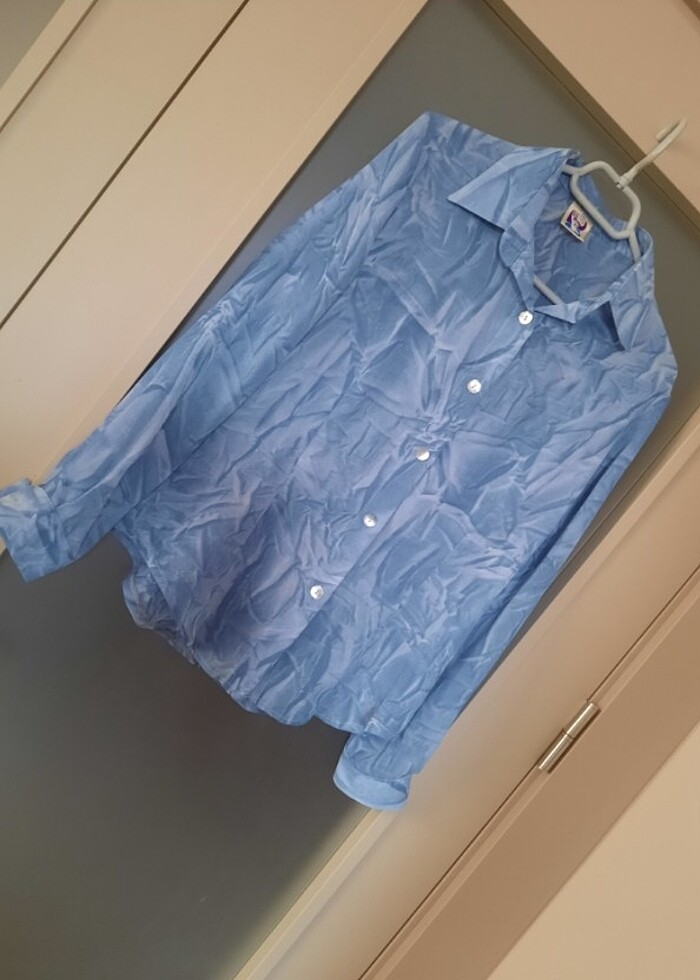 vintage İpek/Krep Abiye Gömlek - Görsel 2