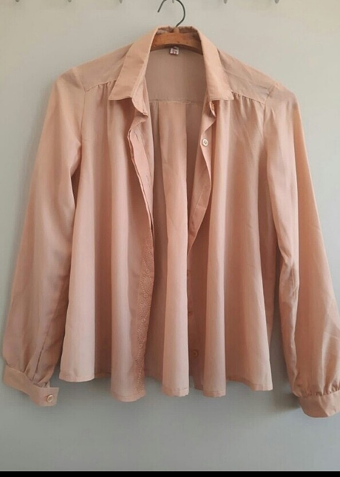 ipek şifon şık vintage gömlek - Görsel 4