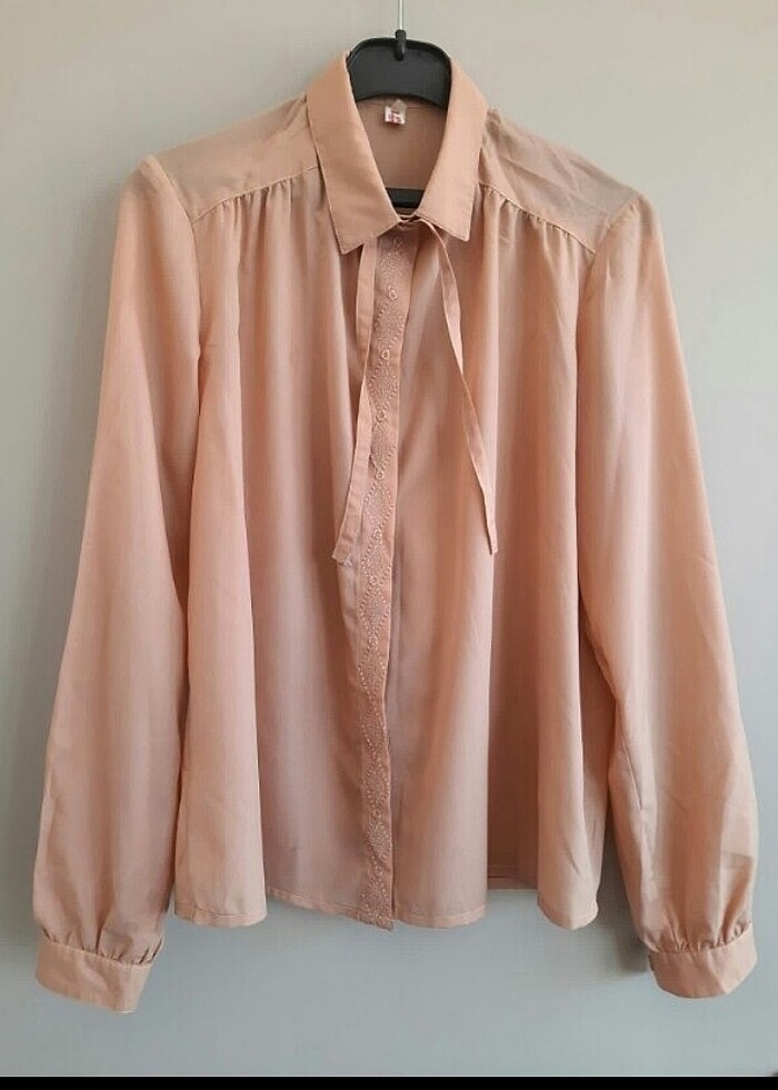 ipek şifon şık vintage gömlek - Görsel 3