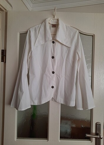 Y2k Beyaz Gömlek - Görsel 2
