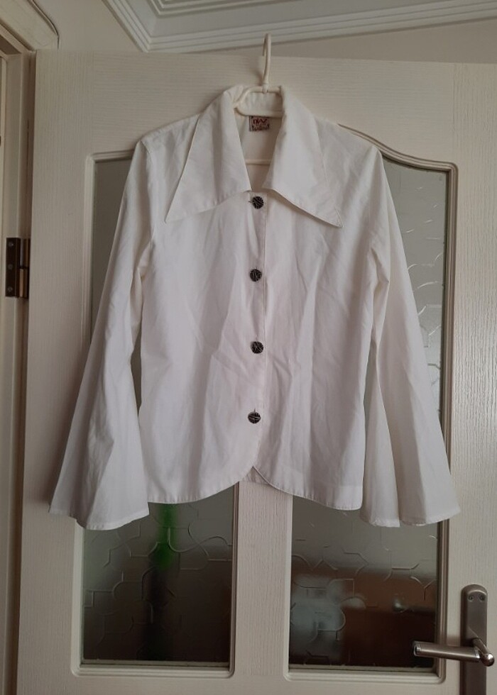 Y2k Beyaz Gömlek - Görsel 2