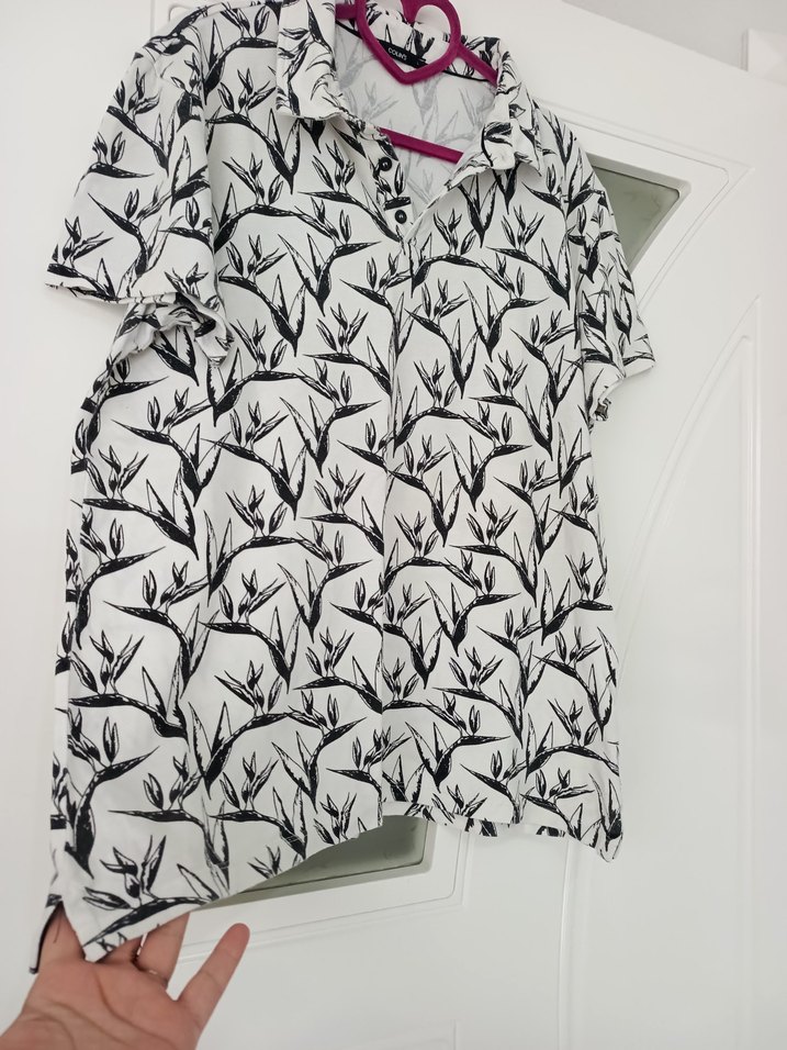 Gri Desenli Kısa Kollu Kadın Gömlek - Görsel 4
