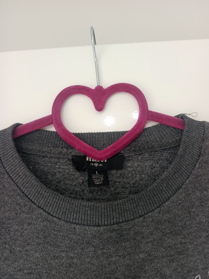 Gri erkek Baskılı Oversize Sweatshirt - Görsel 5