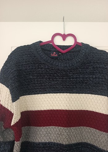 Renkli Çizgili Örgü erkek Kazak - Görsel 4