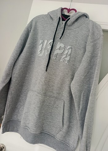 Gri Kapüşonlu erkek Sweatshirt - Görsel 5