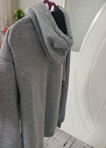 Gri Kapüşonlu erkek Sweatshirt - Görsel 4
