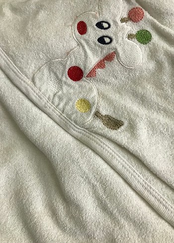 Nakışlı Pamuk Bebek Battaniyesi Beyaz - Görsel 3