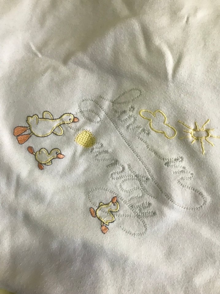 Nakışlı Pamuk Bebek Battaniyesi Beyaz - Görsel 2