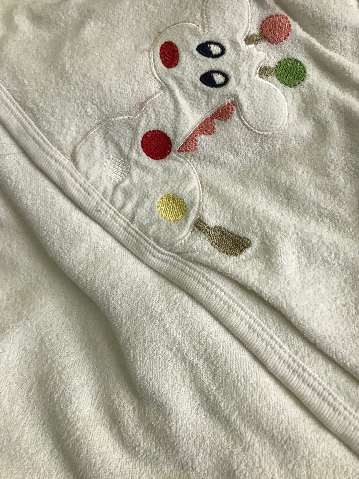 Nakışlı Pamuk Bebek Battaniyesi Beyaz - Görsel 3