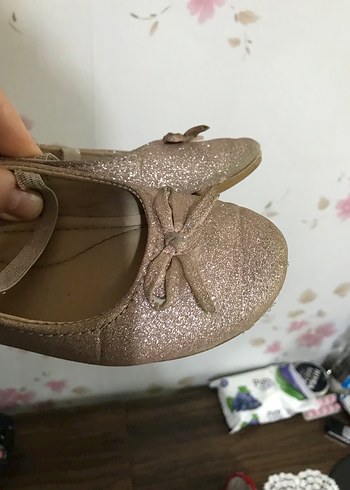 Kız Çocuk Bej Tokalı Babet Ayakkabı - Görsel 4