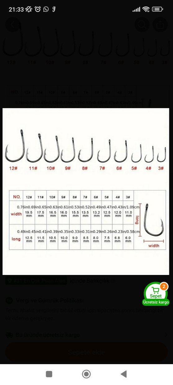 Balıkçı kanca seti, 100 adet - Görsel 3