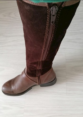 Kahverengi Süet Tokalı Dizüstü Çizme - Görsel 4