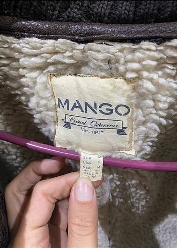 Kahverengi Kürklü Deri Kadın Mont Mango - Görsel 4