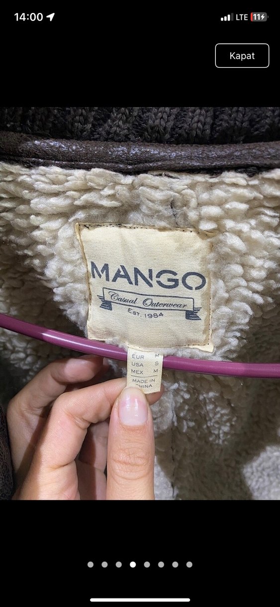 Kahverengi Kürklü Deri Kadın Mont Mango - Görsel 4