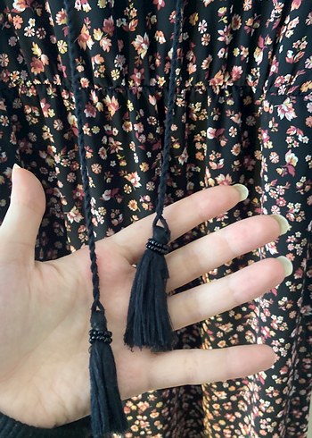 Çiçek Desenli Uzun Bohem Elbise tunik tesettür giyim kapalı - Görsel 4