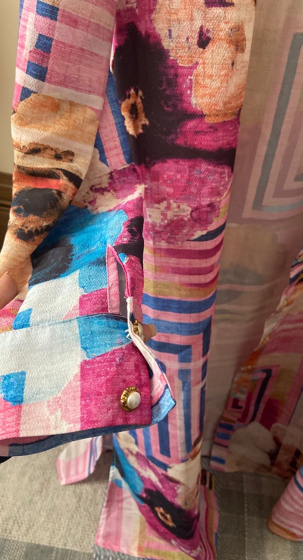 Bohem Uzun Renkli Kadın Gömlek tunik tesettür giyim - Görsel 3