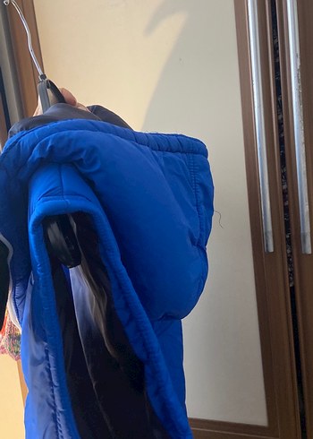 Parlak Mavi Fermuarlı Erkek Yelek Kapüşonlu şapkalı - Görsel 7