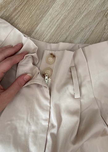 Bej Kadın Pamuk Kumaş Salaş Pantolon - Görsel 7