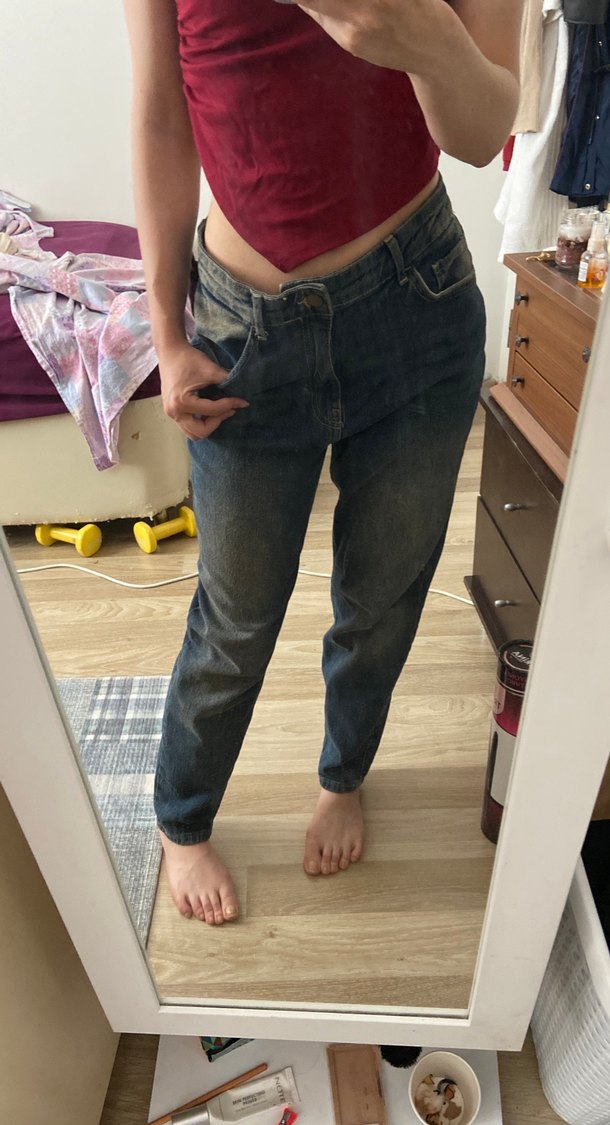 LCW Jeans Kadın Mom Fit Mavi Denim Pantolon - Görsel 4
