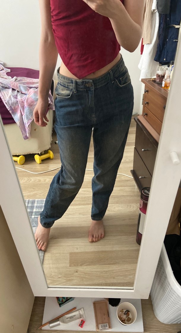 LCW Jeans Kadın Mom Fit Mavi Denim Pantolon - Görsel 5