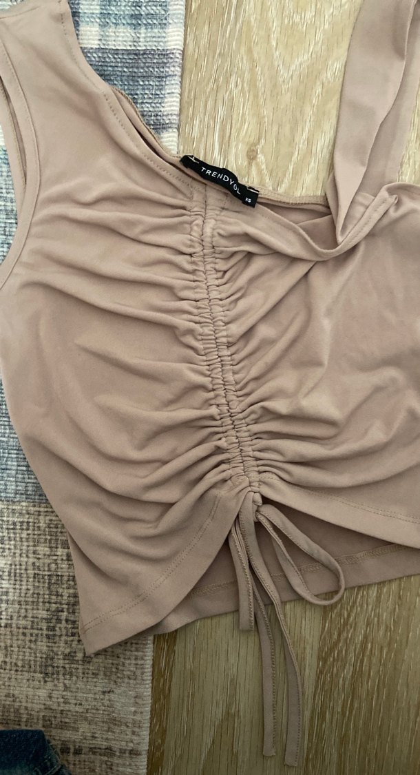 bej rengi kadın bluz - Görsel 4