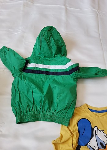 12-18 Ay Beden yeşil Renk Erkek Çocuk Yeşil Kapüşonlu Yağmurluk 1 Yaş Sweatshirt Hediye
