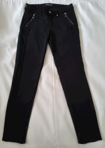 Kadife Şeritli Siyah  Pantolon - Görsel 6