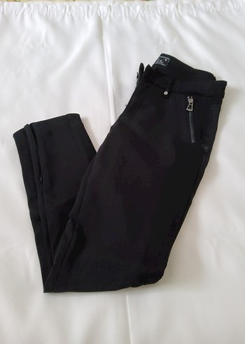 Kadife Şeritli Siyah  Pantolon - Görsel 13