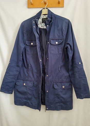 DeFacto Kadın Trençkot Lacivert M beden - Görsel 3