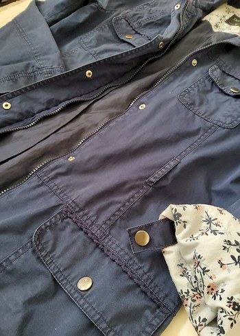 DeFacto Kadın Trençkot Lacivert M beden - Görsel 7