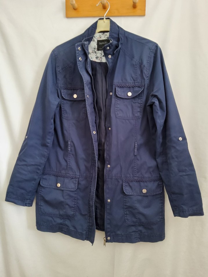 DeFacto Kadın Trençkot Lacivert M beden - Görsel 3