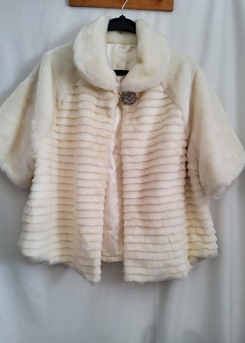 Beyaz Kürk Detaylı Kadın Kürk Ceket YENİ SIFIR - Görsel 5