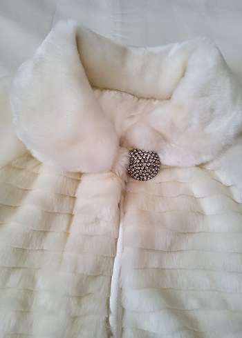 Beyaz Kürk Detaylı Kadın Kürk Ceket YENİ SIFIR - Görsel 4