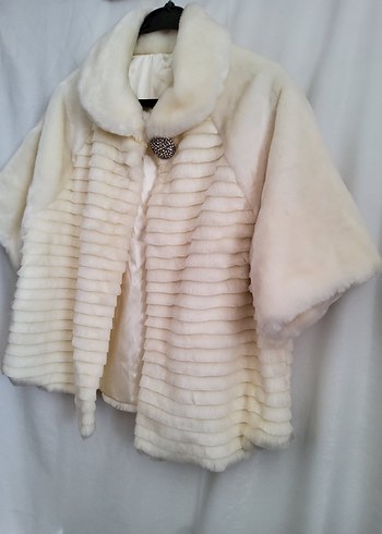 Beyaz Kürk Detaylı Kadın Kürk Ceket YENİ SIFIR - Görsel 8