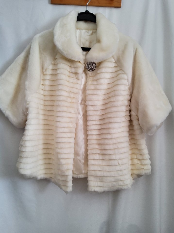 Beyaz Kürk Detaylı Kadın Kürk Ceket YENİ SIFIR - Görsel 5