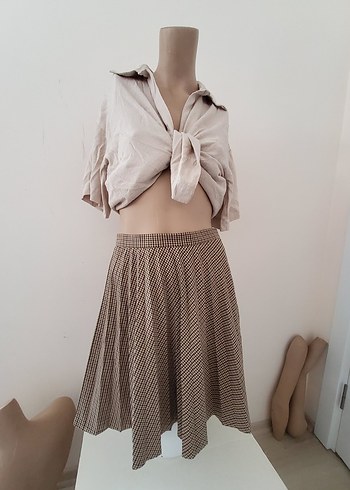 Zara Ekoseli Etek - Görsel 5