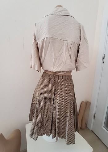 Zara Ekoseli Etek - Görsel 4