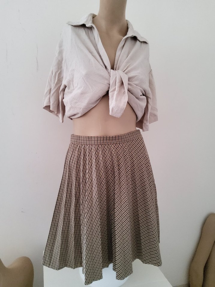 Zara Ekoseli Etek - Görsel 3