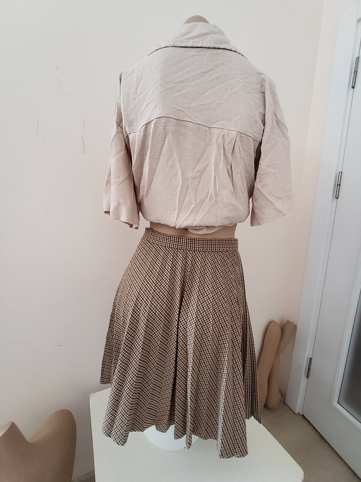 Zara Ekoseli Etek - Görsel 4